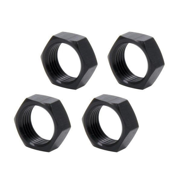 Allstar 0.63 in. 18 Right Hand Aluminum Thin OD Jam Nuts; Black, 4PK ALL18286